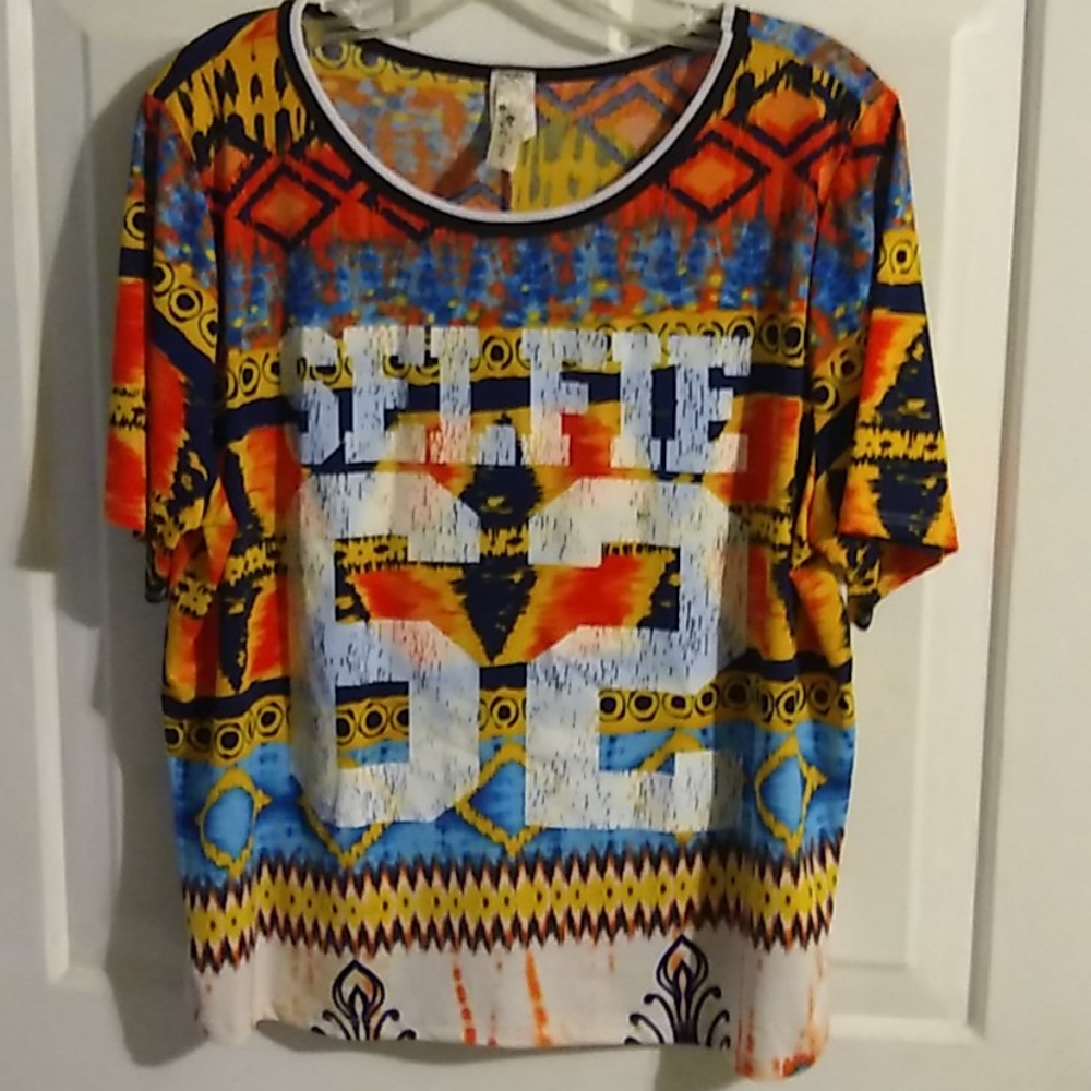 💃Topia Aztec Distressed Top 1X